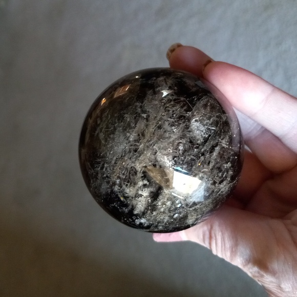 Beautiful Smoky Quartz Crystal Sphere with Rainbow 🌈 - Picture 1 of 9